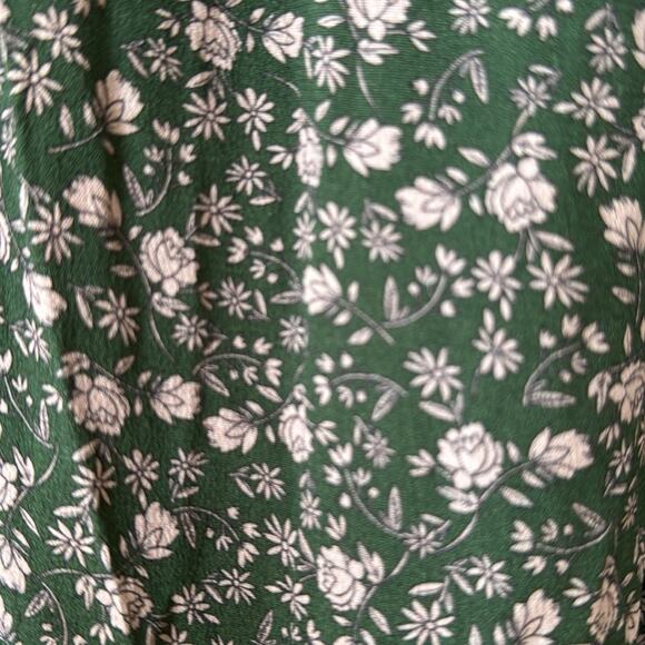 Amadi Green And Pink Floral Tiered Polo Summer Dress Pockets L - Picture 2 of 10